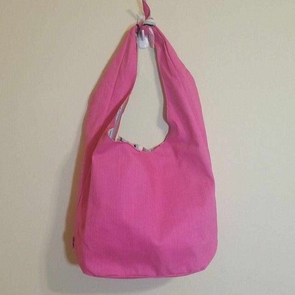 NWT Haha Pink Barbiecore Hobo Tote Bag Striped Lining